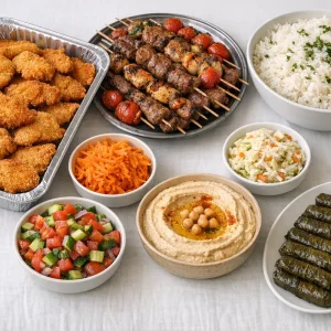 קייטרינג לבת מצווה כשר למהדרין - שניצלים קבב סלטים ואורז